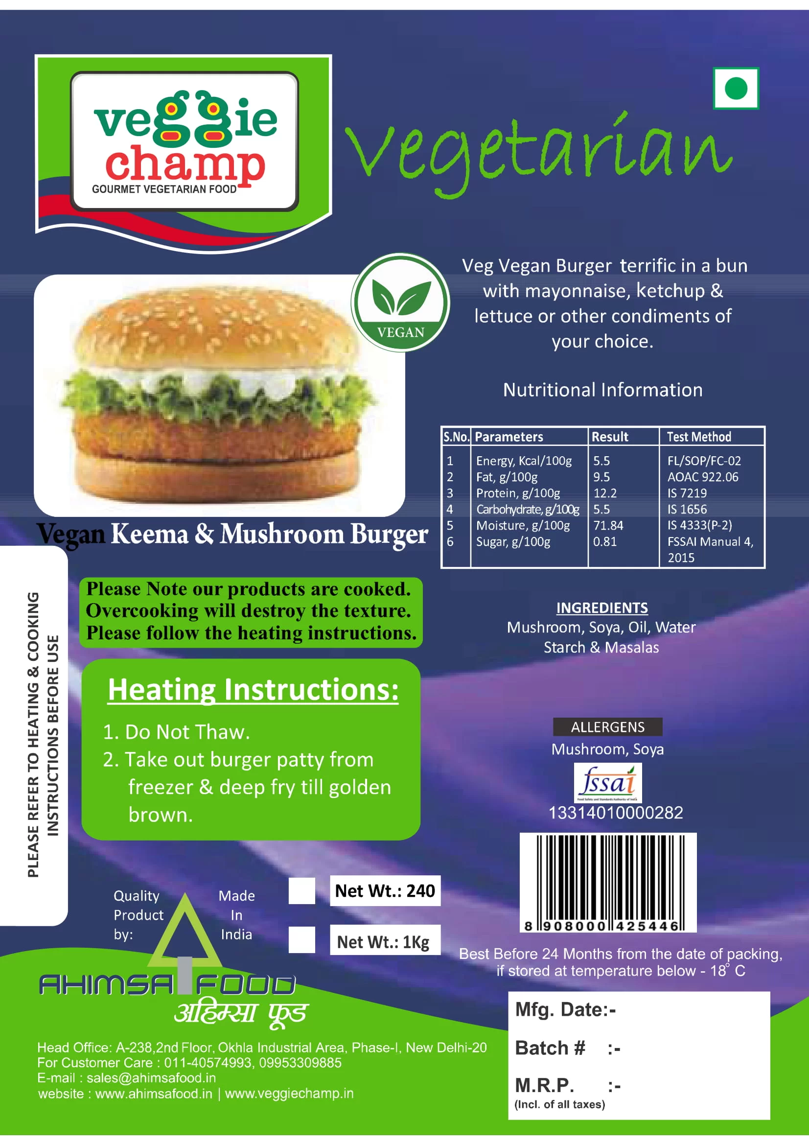 Vegan Keema And Mushroom Burger Patty - Image 2